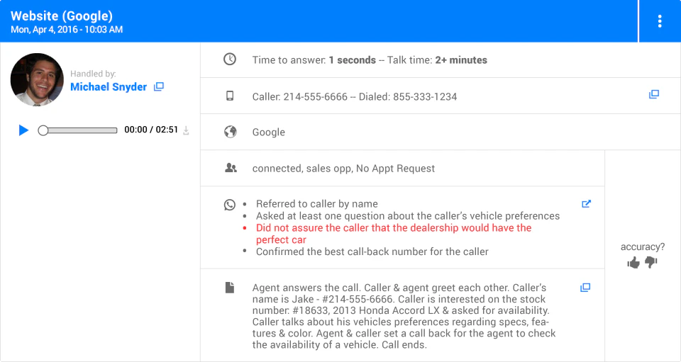 screenshot of Call Box